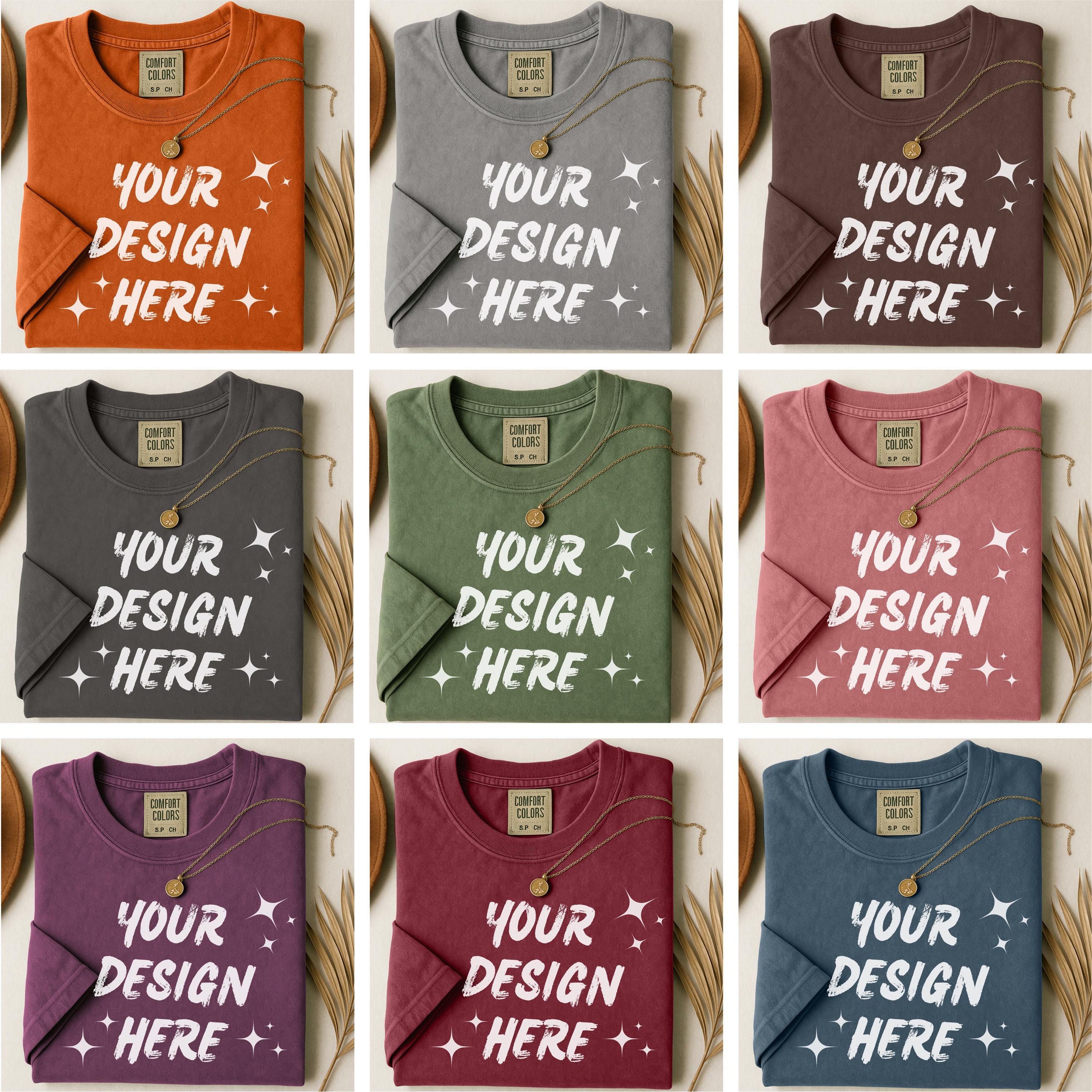 Comfort Colors 1717 T-Shirt Mockup Bundle: 40 Flatlay Colors