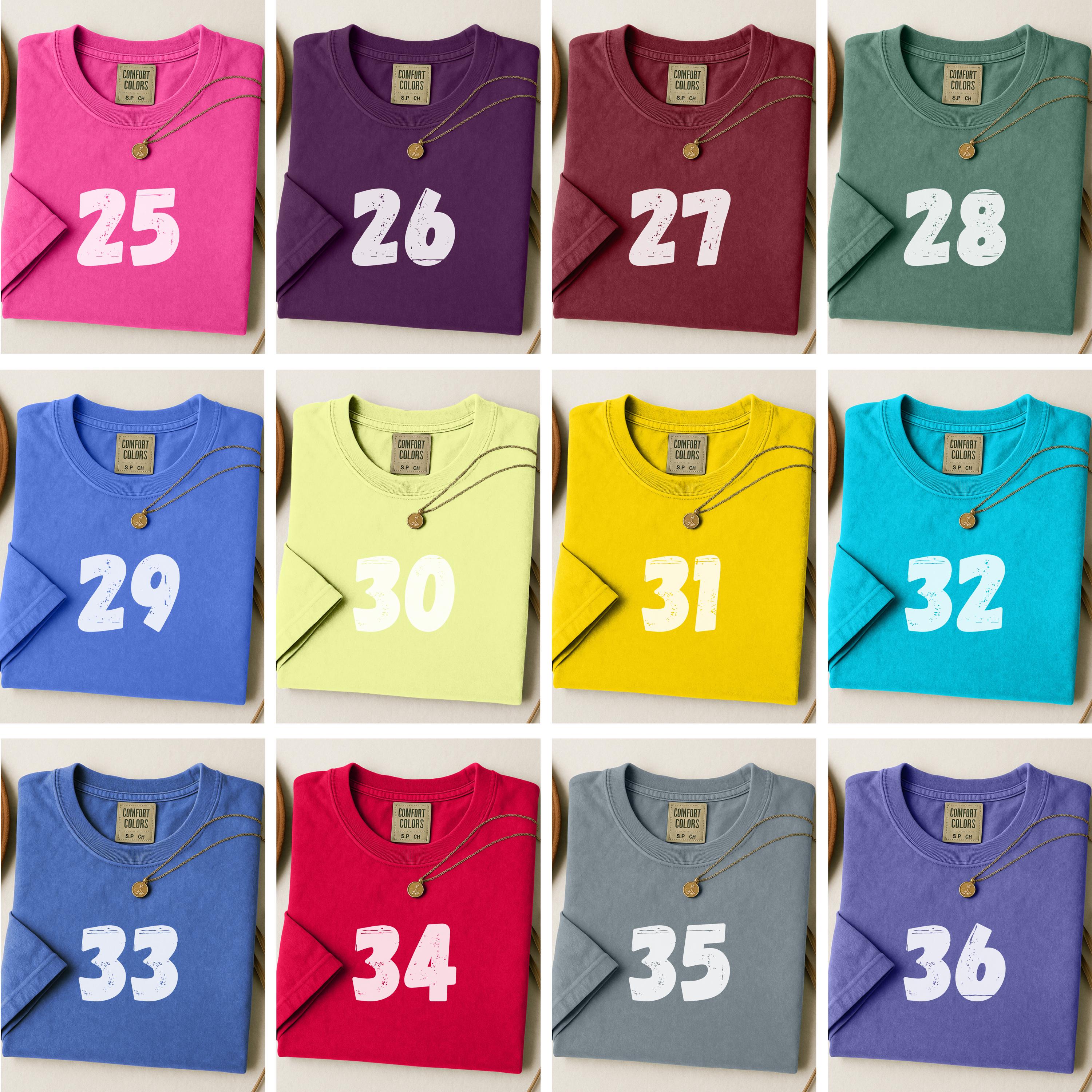 Comfort Colors 1717 T-Shirt Mockup Bundle: 40 Flatlay Colors