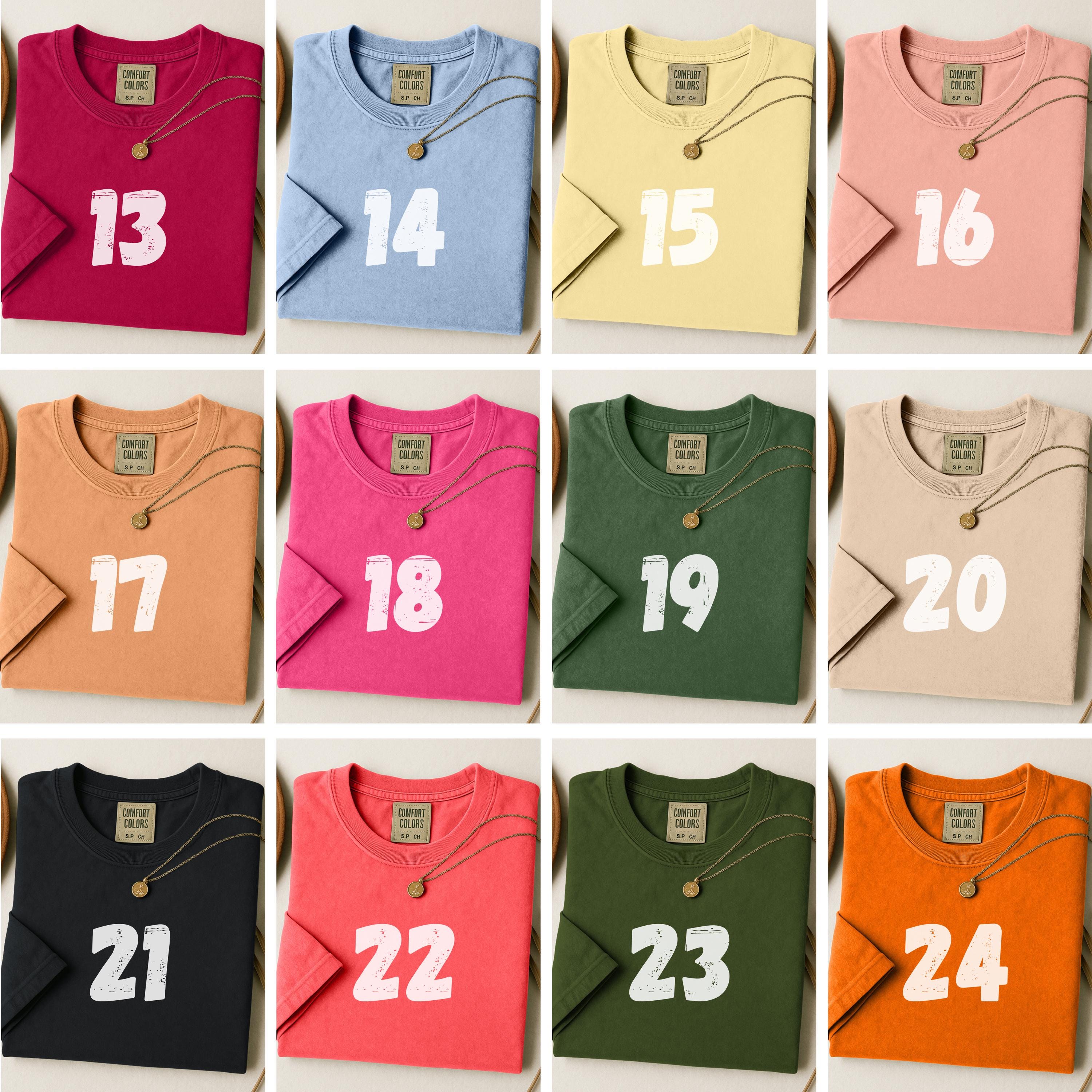 Comfort Colors 1717 T-Shirt Mockup Bundle: 80 Colors (PSD & JPEG)