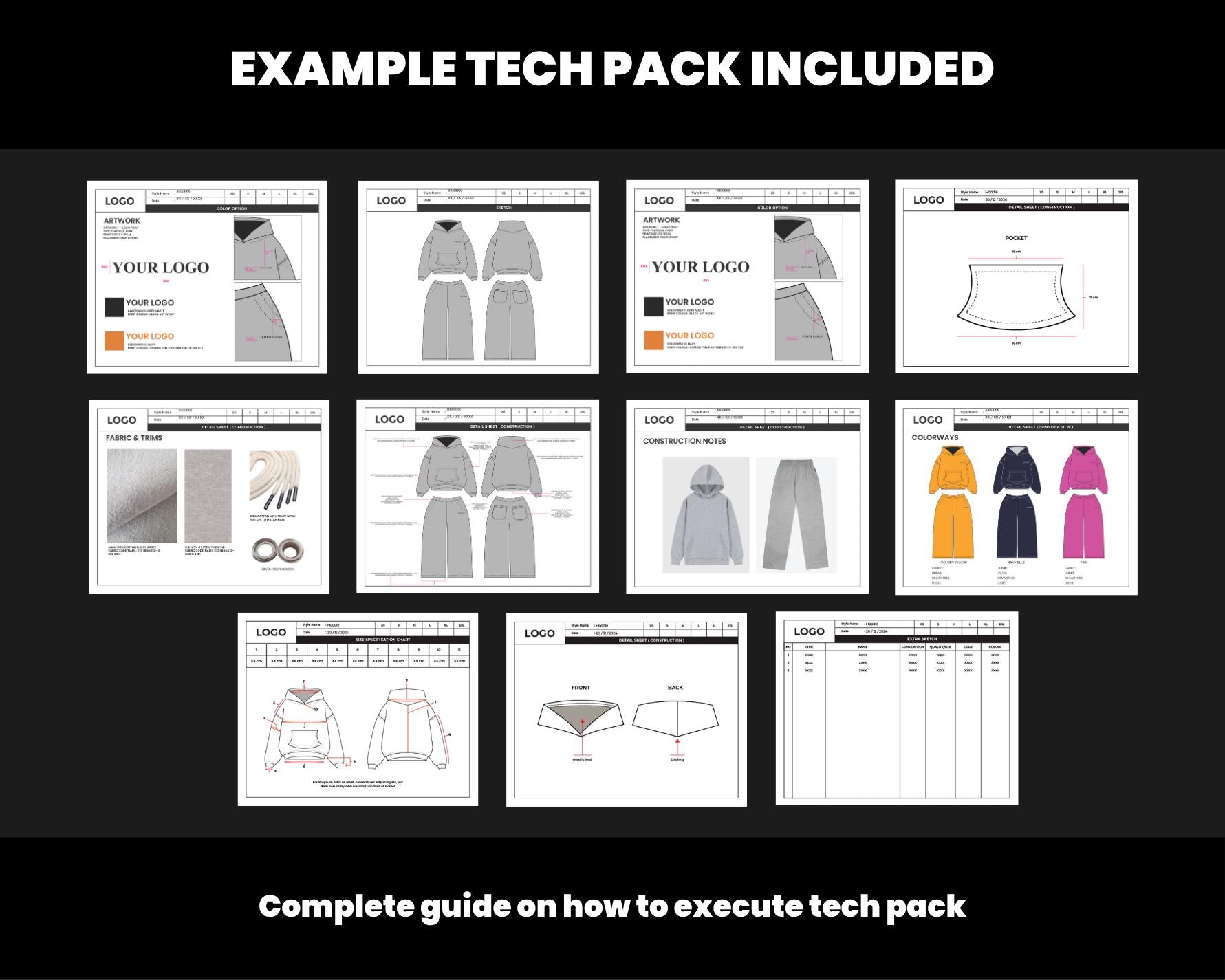 Tracksuits Tech Pack Template