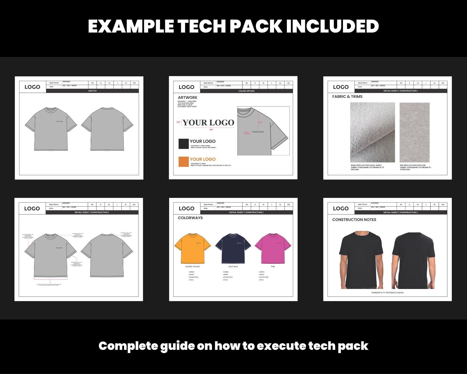 T-Shirts Tech Pack Template