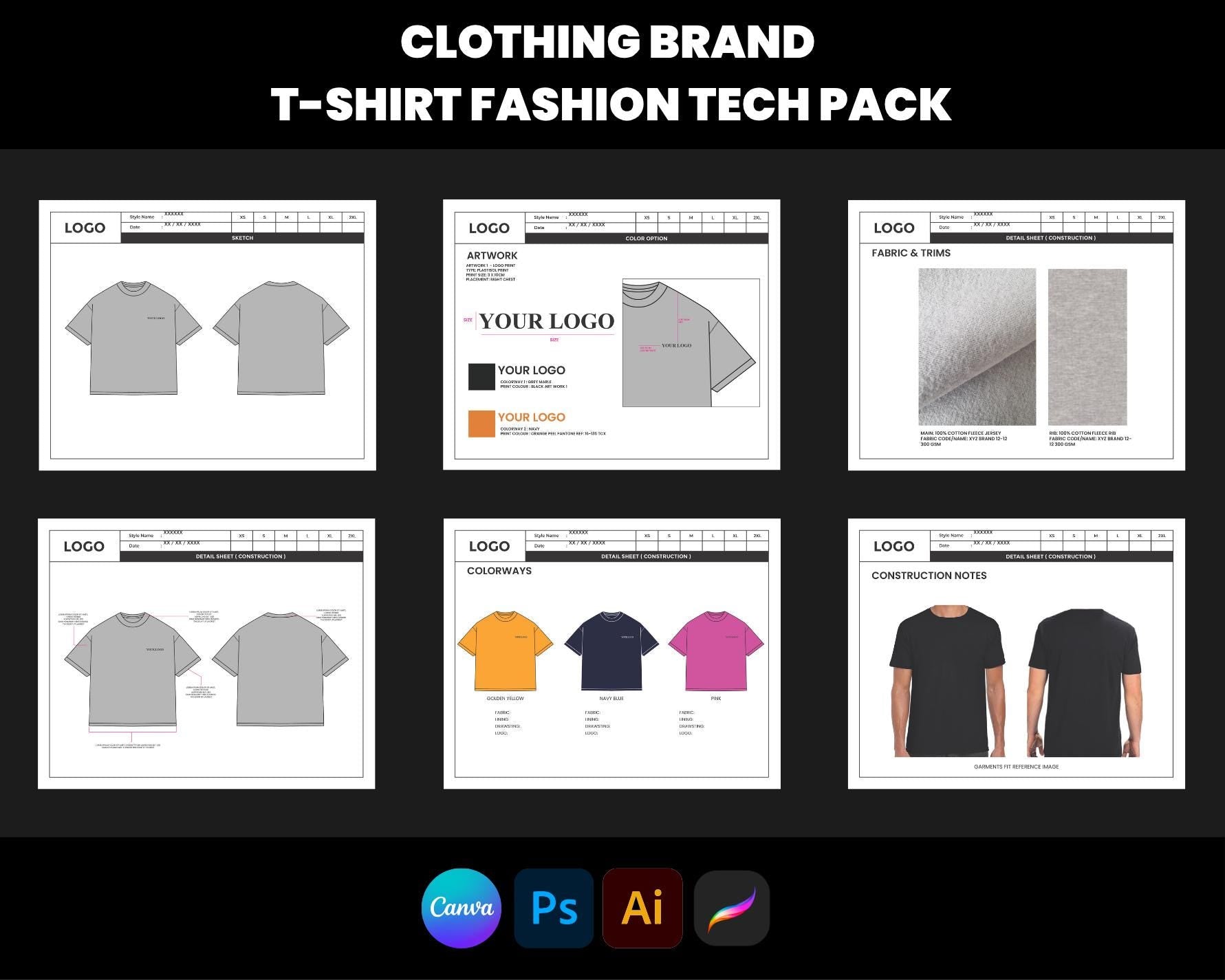 T-Shirts Tech Pack Template