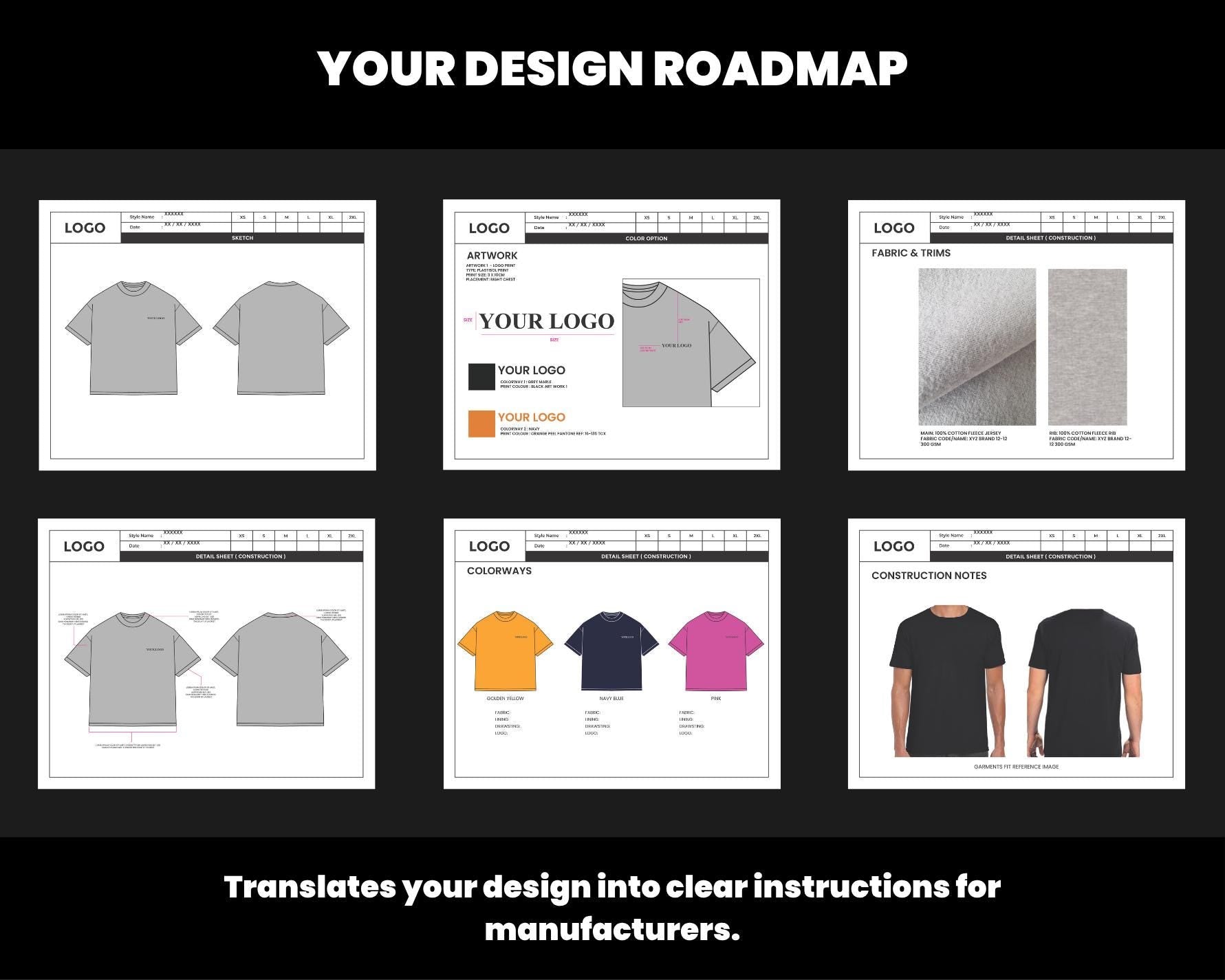 T-Shirts Tech Pack Template