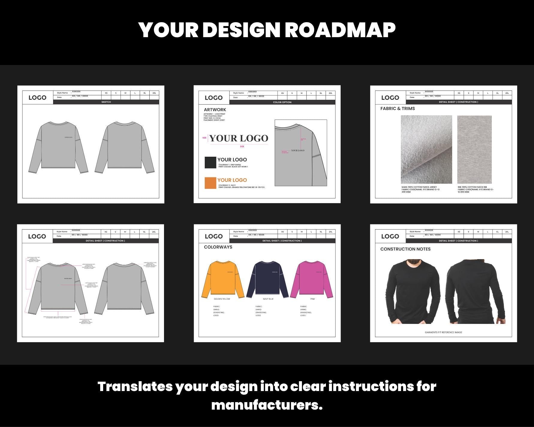 Sweatshirt Tech Pack Template