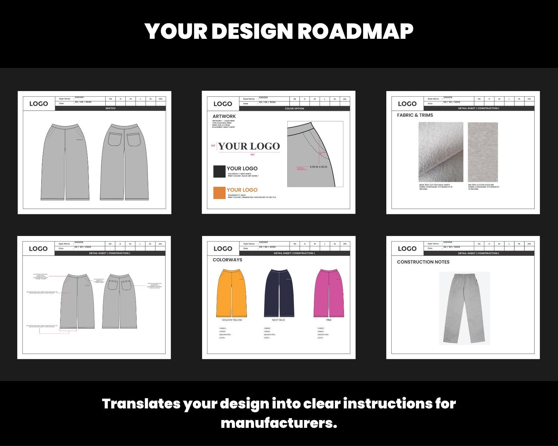 Sweatpants Tech Pack Template
