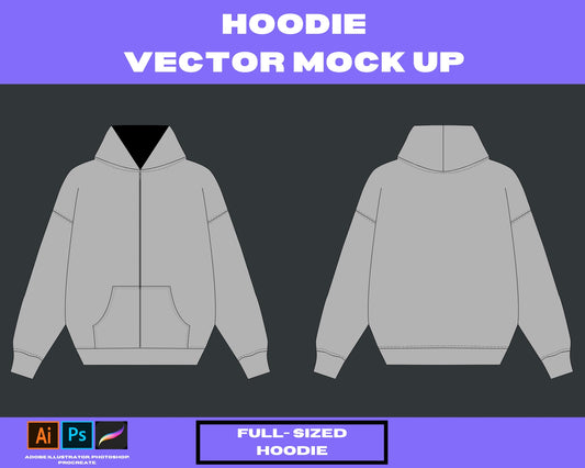 Full Zip Hoodie mock up mock up pack Clothing brand hoodie, t-shirt, jeans, , tees. clothing, tech pack,3mock up adobe llustrator vector