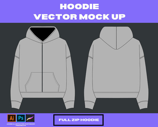 Full zip Hoodie 5 vector mock up Clothing brand hoodie, t-shirt, jeans, , tees. clothing, tech pack,3mock upbundle adobe illustrator vector