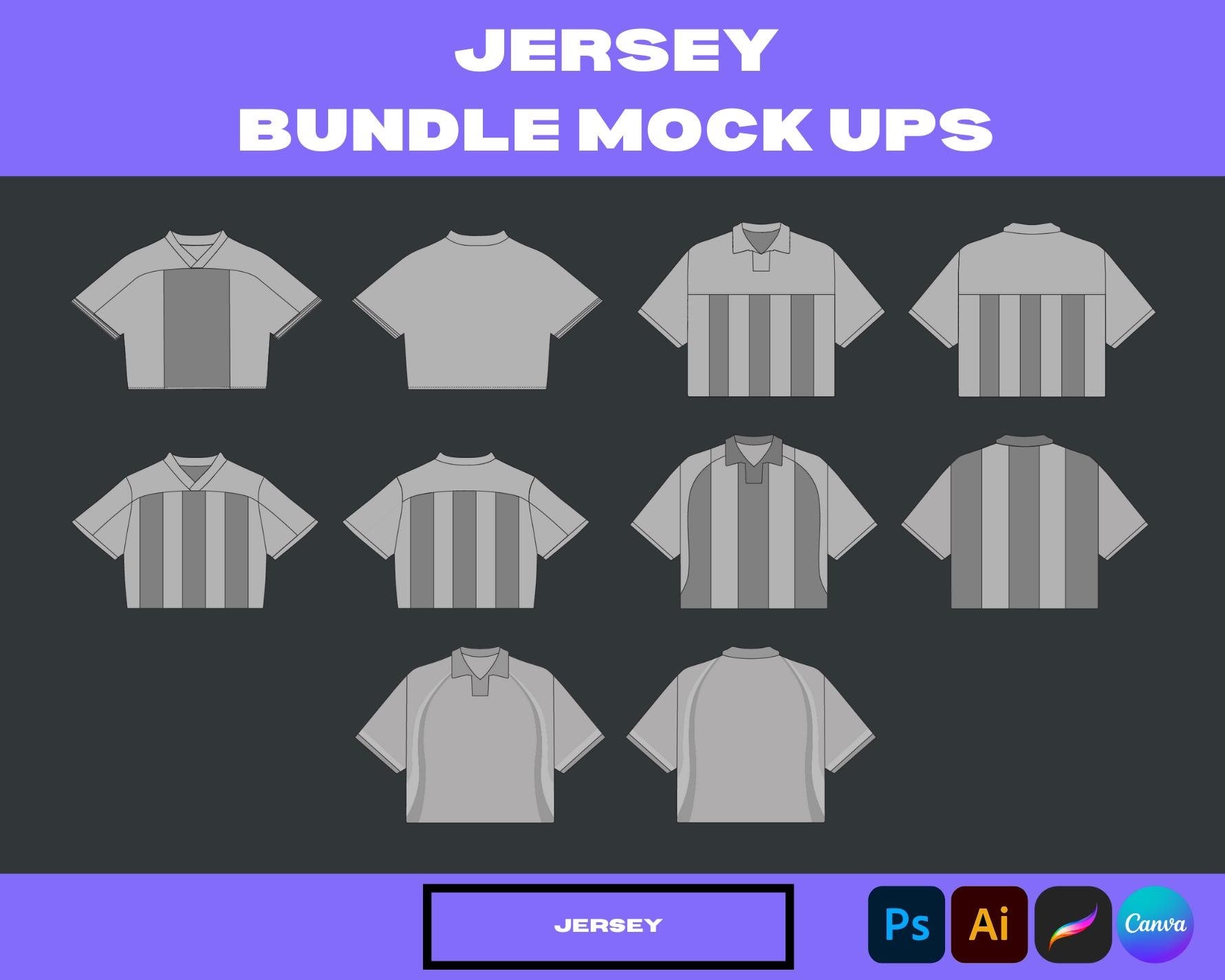 Jersey mock ups bundle - 7 clothing brand Jersey mock up pack - mock ups Jersey - Soccer Jersey mock ups and Football Jersey mock ups