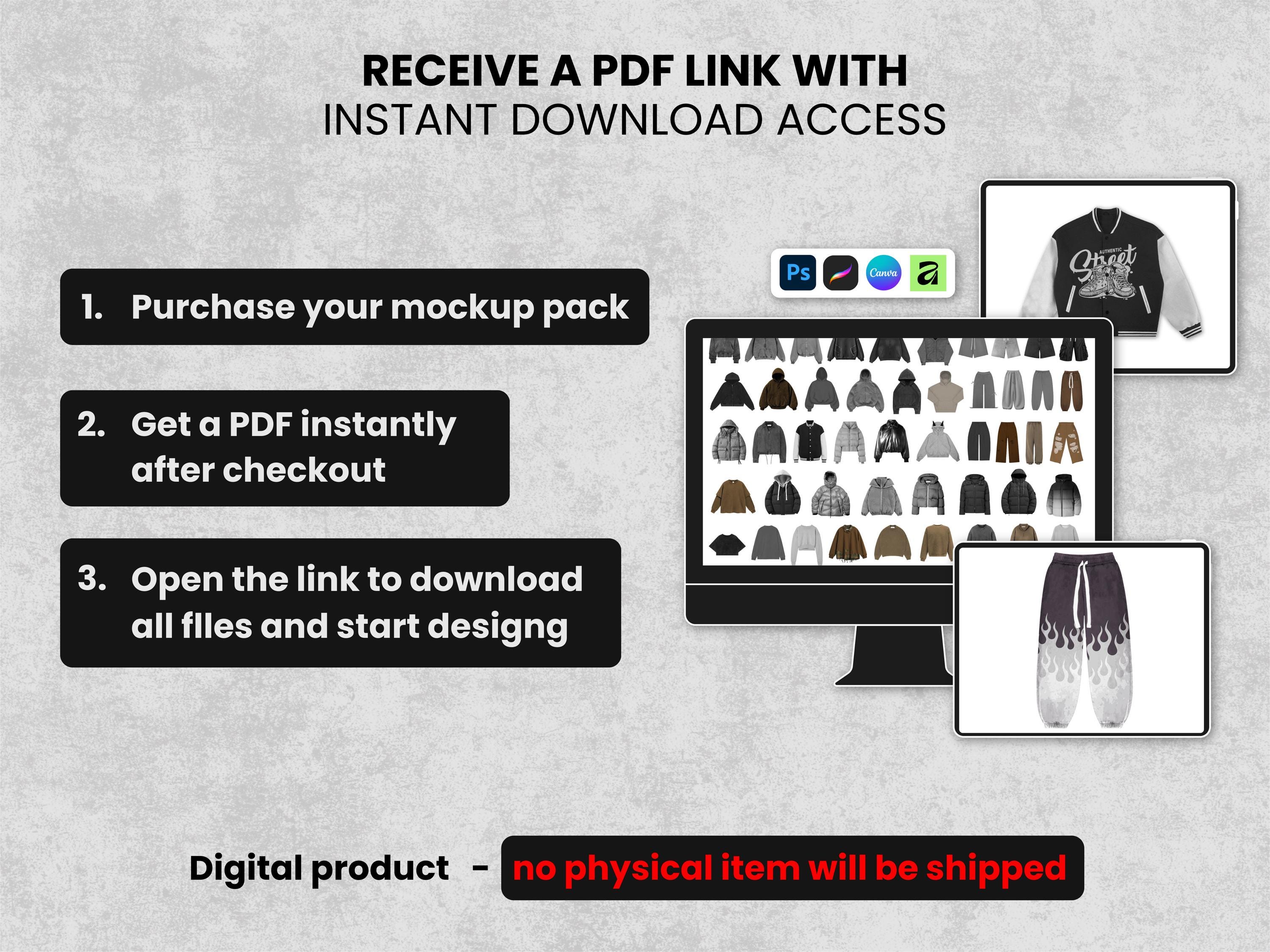 Realistic Sweatpants Mockups Bundle | 50 Streetwear Clothing Mockup pack | Front View