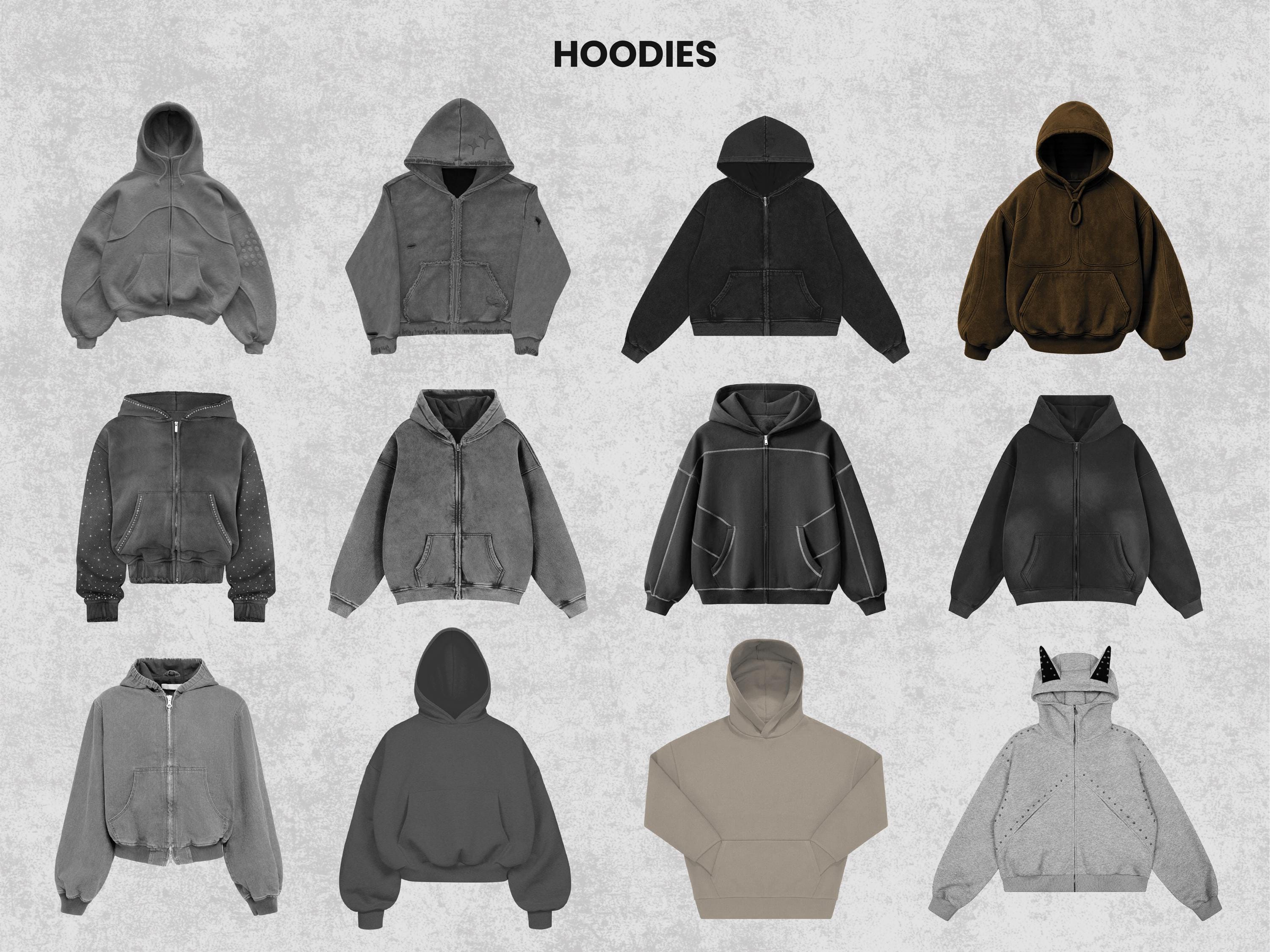 250+ Realistic Mockups Bundle | Streetwear Clothing Mockup pack | Front View