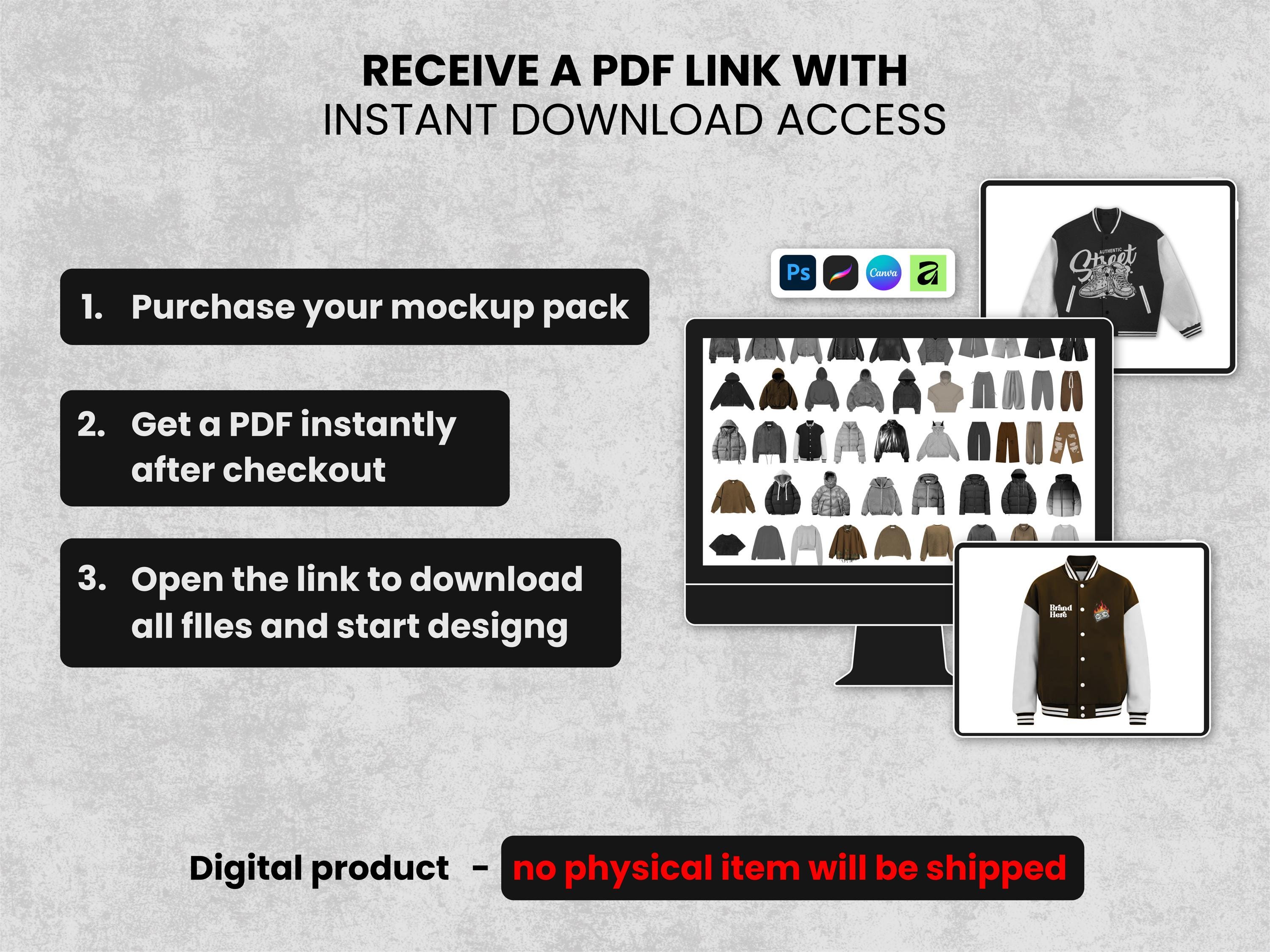 Realistic Jackets Mockups Bundle | 50 Streetwear Clothing Mockup pack | Front View