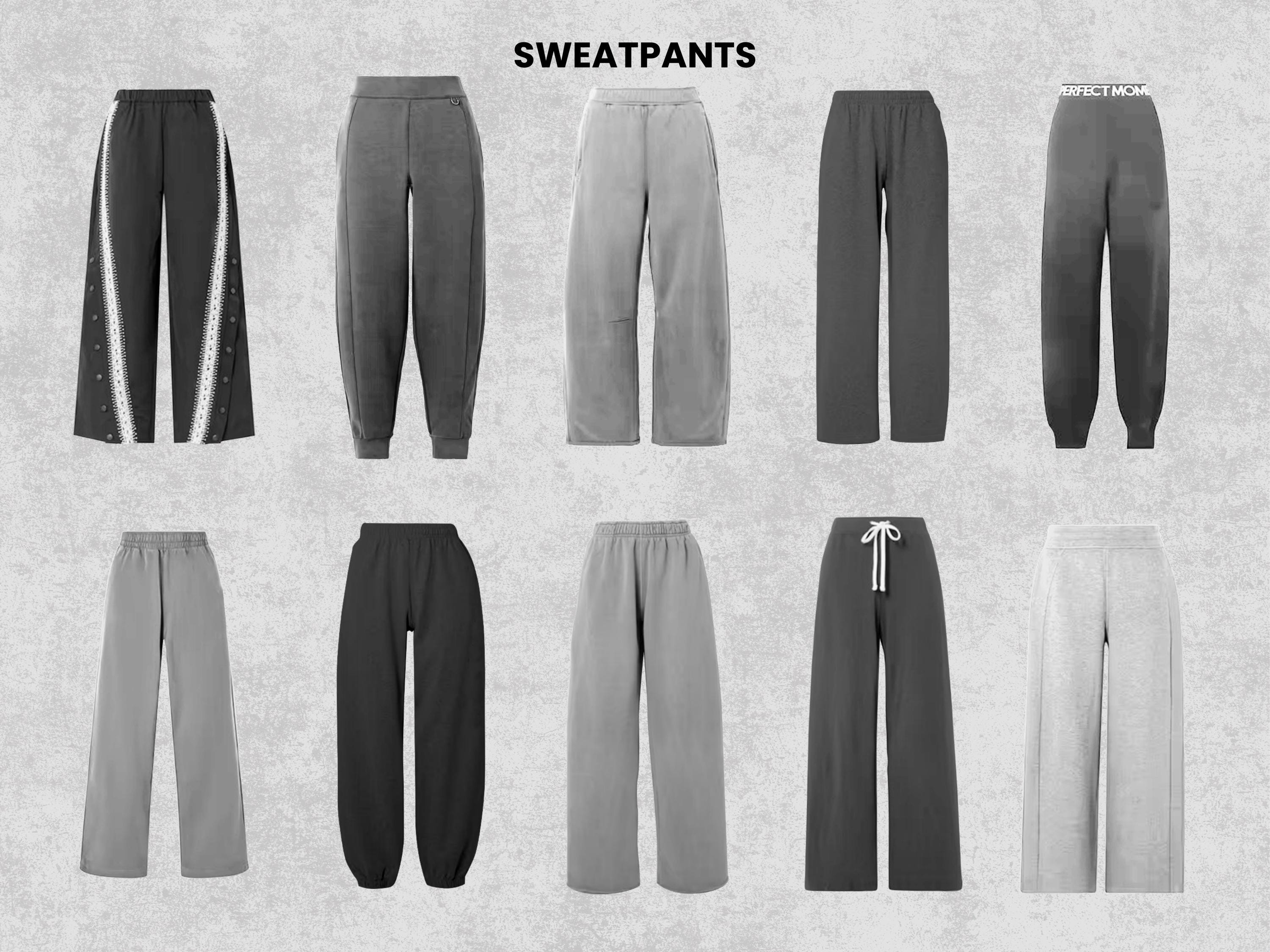 Realistic Sweatpants Mockups Bundle | 50 Streetwear Clothing Mockup pack | Front View
