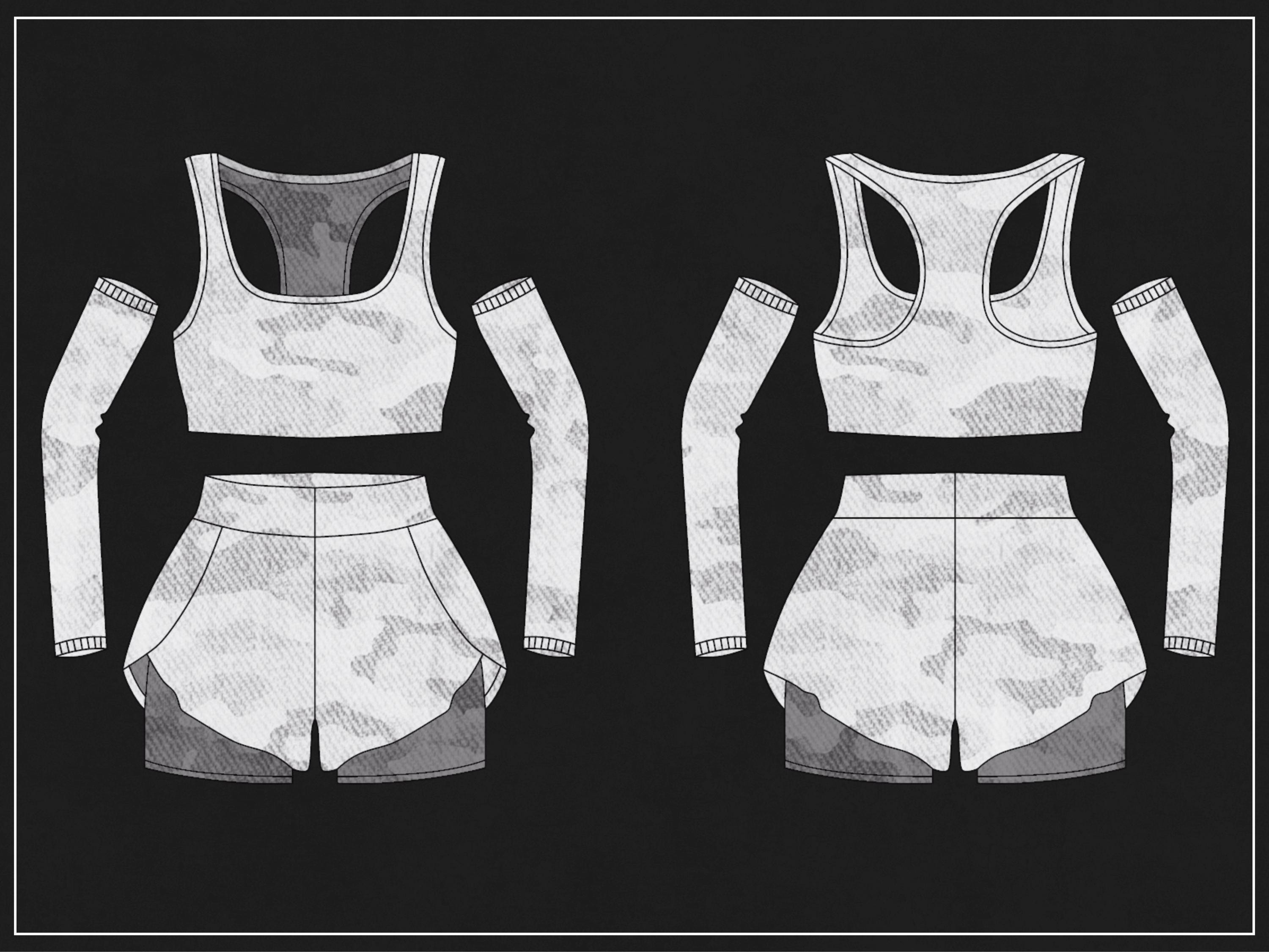 500 Women’s Activewear Mockup Pack | Vector Gymwear Templates | Mockups for Fitness Brands and Designers