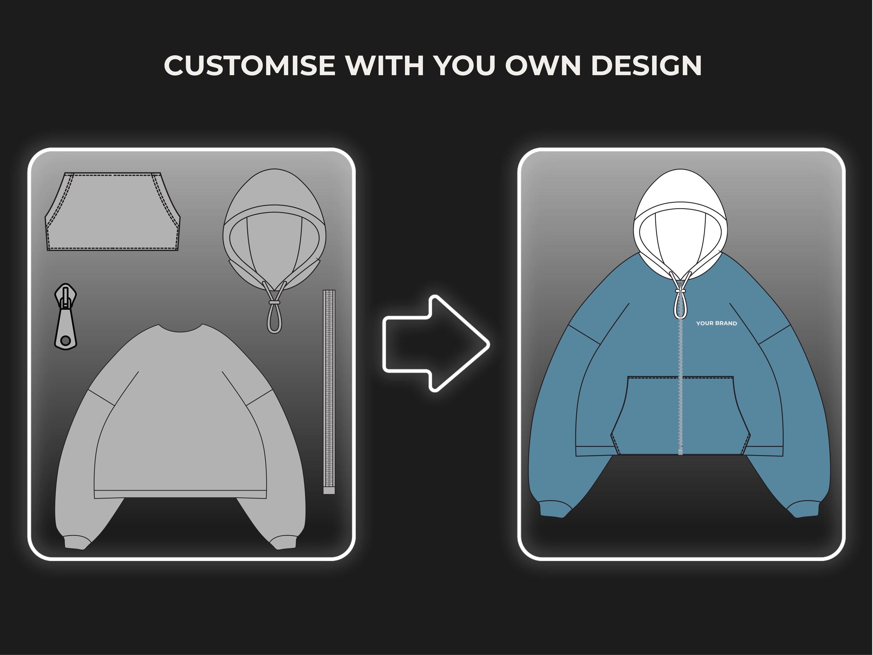 Streetwear vector mockups pack | 12,000+ clothing mockup combinations and a tech pack template Illustrator Procreate AI PNG SVG