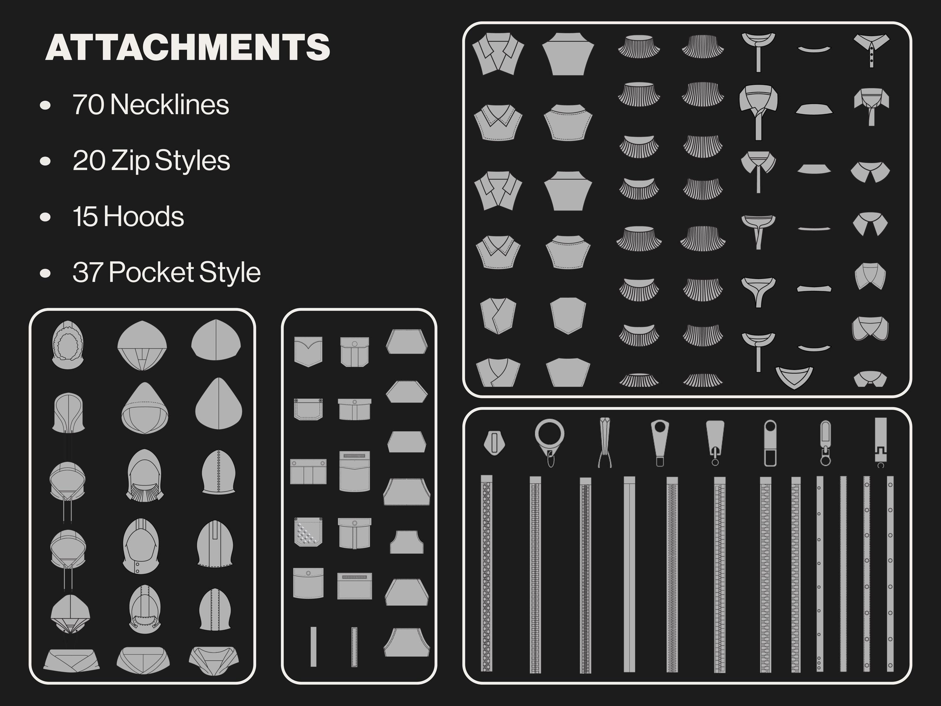 Streetwear vector mockups pack | 12,000+ clothing mockup combinations and a tech pack template Illustrator Procreate AI PNG SVG